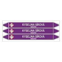 Značení potrubí, kyselina sírová,3 ks, 355 × 37 mm